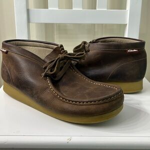 Clarks Mens Stinson Hi Wallabee Boots Brown Leather Shoes Size 8 M